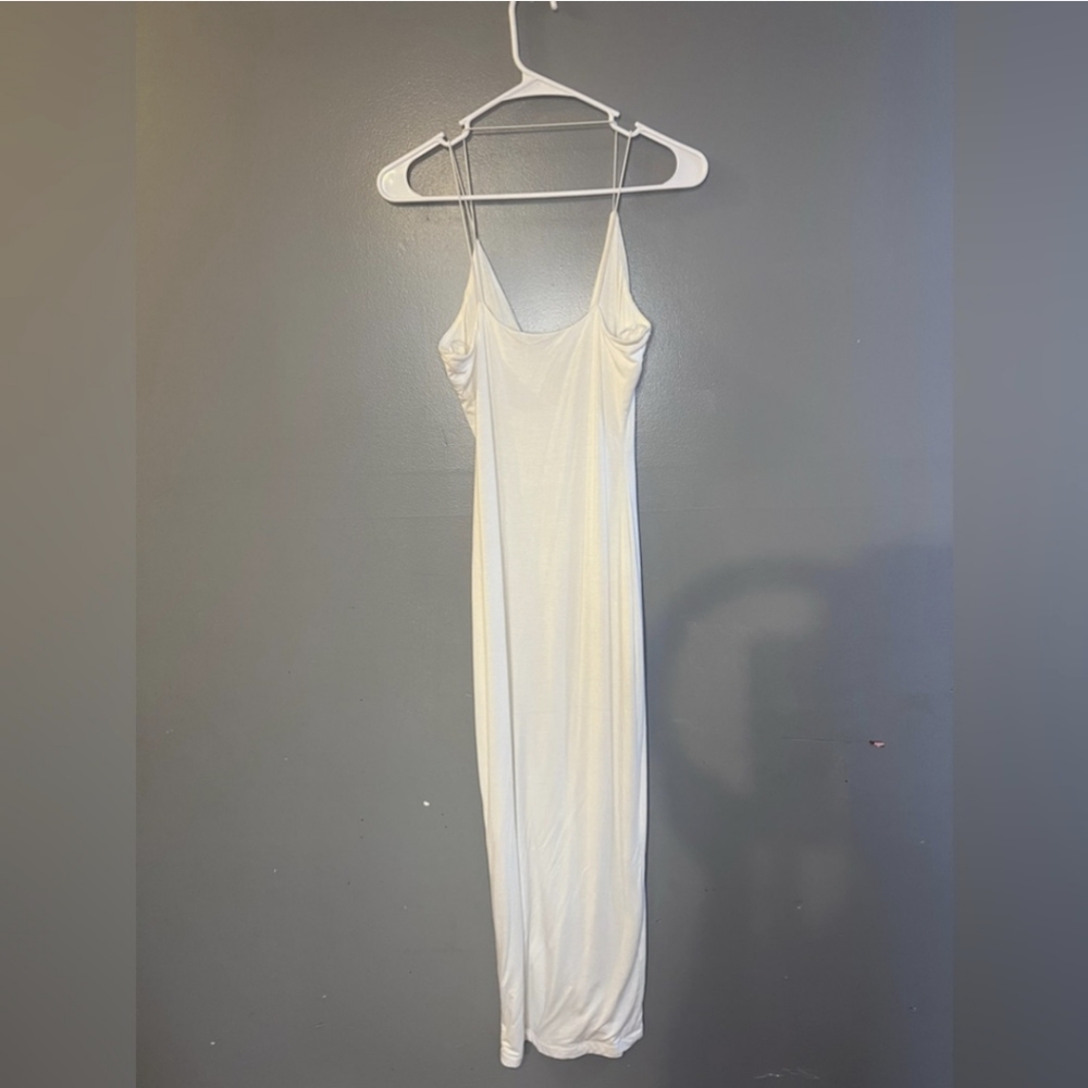 JLUXLABEL Cream Bodycon Spaghetti Strap Midi Dress - Picture 3 of 8